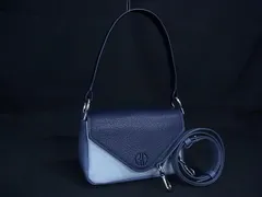 ■新品同様■ COLE HAAN コールハーン レザー 2WAY ワンハンドル クロスボディ 斜め掛け 肩掛け レディース ネイビー系 BR1095