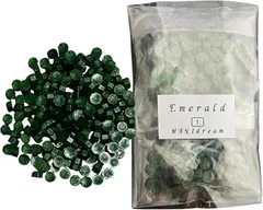 WAN　1　dream 大容量約200粒 54g選べる20色セット 宝石風カラー 封蝋 スタンプ用 ワックスビーズ おしゃれ アンティーク風 ハンドメイド ラッピング用 (Emerald-E(1)(緑),  シーリングワックス)