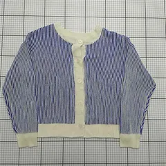 ◇ ⊇ 【ユナイテッドアローズ A DAY IN THE LIFE】ボーダー ニットカーディガン ブルー系 レディース M E  【1509190006629】