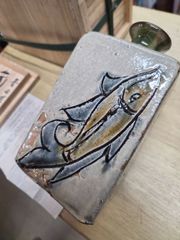 人間国宝 金城次郎 壷屋焼 魚紋 沖縄 壷屋焼 民芸 陶器 花瓶 花入 花器