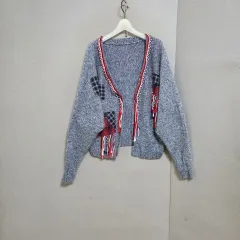 ステッカー柄バイカラーカーディガン FF n2200