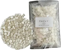WAN　1　dream 大容量約200粒 54g選べる20色セット 宝石風カラー 封蝋 スタンプ用 ワックスビーズ おしゃれ アンティーク風 ハンドメイド ラッピング用 (Amber-A(4)(白),  シーリングワックス)
