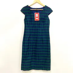 OG37 タグ付き OLD ENGLAND オールドイングランド ワンピース チェック グリーン ネイビー 薄手 レディース 38サイズ