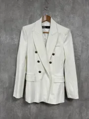 ZARA ザラ ダブルブレスト ジャケット sizeS/白 ◆■ レディース