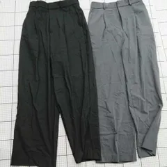 ◇ Θ 《 UNIQLO ユニクロ　2点セット ワイドスラックス サイズM　ブラック系　レディース 》 E  【1509190040586】