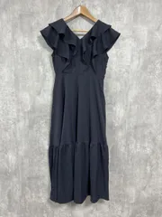 mipiarl ミピアール タグ付 フリルスリーブティアード ワンピース sizeS/濃紺 ■◆ レディース