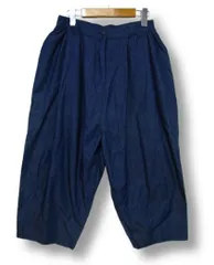 〇【極美品】n'OrLABEL ノアールレーベル タンガリー ワイドパンツ クロップドパンツ ウエストゴム Fサイズ 春夏秋用■管理番号L29670SSA26-251222-10( 198)