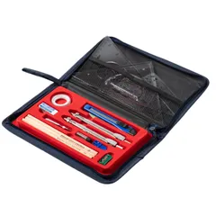 ideamall 製図セット コンパス 鉛筆 定規 文房具 ケース付き 持ち運び 