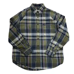 CHAPS RALPH LAUREN チャップス ラルフローレン ボタンダウン ポケット付き チェック柄 長袖シャツ ネルシャツ 緑×紺×白×赤 Lサイズ No.EA14