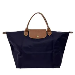 LONGCHAMP(ロンシャン) ハンドバッグ ル・プリアージュオリジナル パープル×ブラウン 折りたたみ レザー