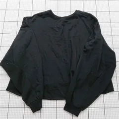 ◇ ⊇ 【メルロー merlot】コットンポリエステル混 ブラック系 長袖カットソー #3 日本製 E  【1509190047158】のサムネイル