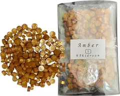 WAN　1　dream 大容量約200粒 54g選べる20色セット 宝石風カラー 封蝋 スタンプ用 ワックスビーズ おしゃれ アンティーク風 ハンドメイド ラッピング用 (Amber-A(1)(黄),  シーリングワックス)