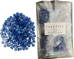 WAN　1　dream 大容量約200粒 54g選べる20色セット 宝石風カラー 封蝋 スタンプ用 ワックスビーズ おしゃれ アンティーク風 ハンドメイド ラッピング用 (Sapphire-S(1)(青),  シーリングワックス)