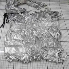 ◇ Θ 【シテン CITEN】メタリック シルバー系 ギャザーショルダーバッグ 大容量 トート レディース E  【1509190049688】