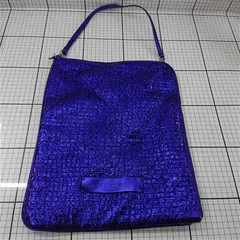 ◇ Θ 【アダムエロペ ADAM ET ROPE'】メタリックブルー系 ショルダーバッグ クロコ型押し レディース E  【1509190049800】