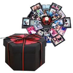 CAWKAY サプライズボックス 飛び出す写真 ギミックボックス フォトアルバム 手作り DIY 記念日 誕生日 家族 カップル ギフト 