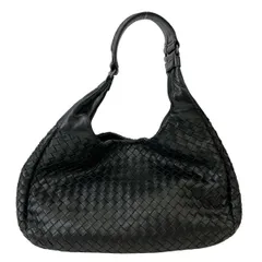 BOTTEGAVENETA ボッテガヴェネタ イントレチャート カンパーナ ショルダーバッグ レディース レザー ブラック 中古