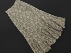 COCODEAL ココディール ボタニカル柄 マキシ フレア スカート size2/アイボリーxグレーx緑 ■■ レディース