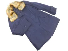 新品 COMME CA ISM コムサイズム フェイクファー 中綿 コート sizeL/紺 ◇■ レディース
