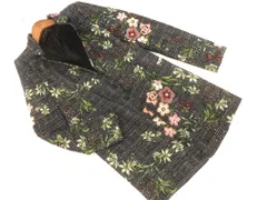 ZARA basic ザラ ベーシック 花柄 チェスター コート sizeS/黒 ◇■ レディース