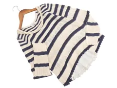 axes femme アクシーズファム 切替 ボーダー ニット カットソー sizeM/アイボリーｘ紺 ◇■ レディース