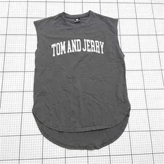 ◇ ⊂ トムとジェリー TOM and JERRY ノースリーブTシャツ 160サイズ ブラック系 キッズ E  【1511110020790】