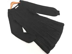 MAJESTIC LEGON マジェスティックレゴン ケーブル編み ボリュームスリーブ ニット ワンピース sizeM/黒 ◇■ レディース