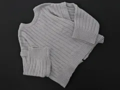 mysty woman ミスティウーマン ウール混 Vネック カーディガン sizeF/グレー ◇■ レディース