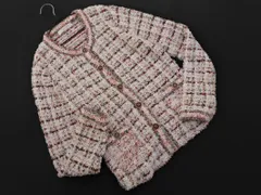 DoCLASSE ドゥクラッセ ツイード ニット カーディガン sizeM/白ｘ赤x緑 ◇■ レディース