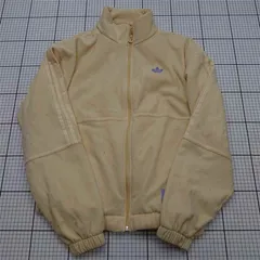 ◇ Θ アディダス adidas トレフォイルロゴ フリースジャケット ベージュ系 レディースL E  【1511110025597】