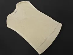 nano universe ナノユニバース Vネック サイドスリット ニット ベスト sizeF/ベージュ ◇■ レディース