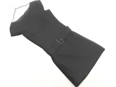 QUEENS COURT クイーンズコート ウール混 ベルト付 ワンピース size2/黒 ◇■ レディース