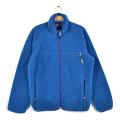 90s パタゴニア USA製 ベビーレトロカーディガン フリースジャケット ブルー系 PATAGONIA サイズS 古着 DD0486