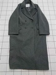 ◇ ⊇ ザラ ZARA ダブルブレストロングコート グレー系 メンズ Mサイズ E  【1511110026150】