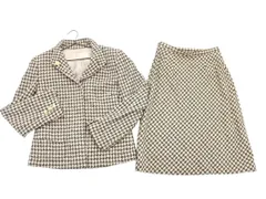 CORDIER コルディア ツイード セットアップ ジャケット スカート スーツ size38/グレージュｘ黒 ◇■ レディース