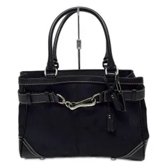COACH(コーチ) ハンドバッグ ハンプトンズシグネチャーミディアムキャリーオール F08K06 黒 レザー