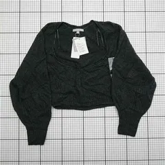 ◇ ⊇ UNIQLO ユニクロ 251-462147 長袖 3Dボリュームスリーブセーター サイズS チャコール系 レディース E  【1511250002595】