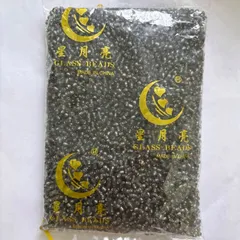 【シードビーズ　丸ビーズ　未開封品　ブラック系　約430ｇ】まとめ売り　グラスビーズ　ハンドメイド　アクセサリーパーツ　特大