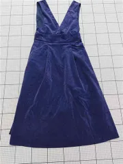 ◇ ⊇ サンプリシテ コーデュロイ風 ジャンスカ ノースリーブ ロング ワンピース サイズ表記なし ネイビー系 レディース E  【1511250004728】