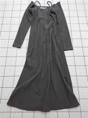 ◇ ⊇ dazzlin ダズリン オフショルダー ストラップ 長袖 ロング ワンピース サイズS グレー系 レディース E  【1511250004704】