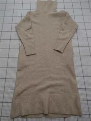 ◇ ⊇ ドゥアルシーヴ タートルネック ニット 長袖 ロング ワンピース サイズ表記なし ベージュ系 レディース E  【1511250004681】