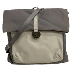 agnes b(アニエスベー) ショルダーバッグ - グレー×アイボリー 2way/ストラップ着脱可/VOYAGE レザー