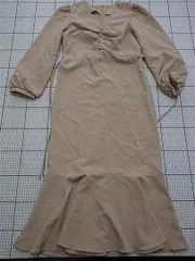 ◇ ⊇ Dazy デイジー シンプル フェミニン系 長袖 ロング ワンピース サイズL ベージュ系 レディース E  【1511250004551】