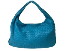 BOTTEGA VENETA ボッテガヴェネタ ホーボー イントレチャート ワンショルダーバッグ  ライトブルー レザー 美品 中古 4c076572