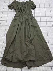◇ ⊂ チル シンプル系 半袖 ロング丈 ワンピース サイズF カーキ系 レディース E  【1511250008603】