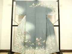 平和屋着物●訪問着　友禅　枝花文　暈し染め　鈴乃屋扱い　正絹　逸品　DABA8573du