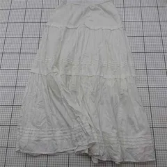 ◇ ⊂ プリシラシテ PRICILICITE コットンティアードロングスカート ホワイト系 レディース E  【1511250010729】