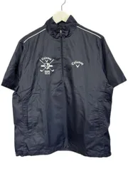 キャロウェイ CALLAWAY ゴルフウェア ハーフジップブルゾン 半袖 プルオーバー トップス M ネイビー 紺 刺繍 上着