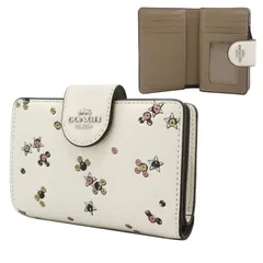 【新品】コーチ CCL64 SVCAH (チョーク×マルチカラー) 財布 二つ折り財布 COACH スター プリント ミディアム コーナー ジップ ウォレット アウトレット レディース