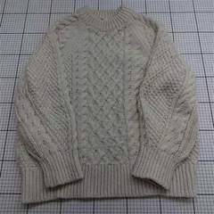 ◇ ⊇ エイチアンドエム H&M アラン編みニットセーター アイボリー系 メンズ Mサイズ E  【1511250013010】